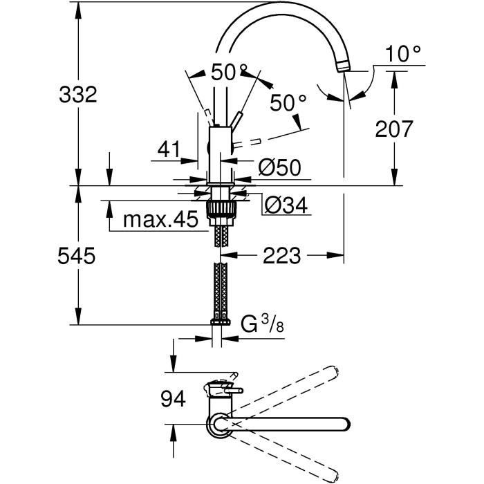 Grohe Sink Monocommande Mixer