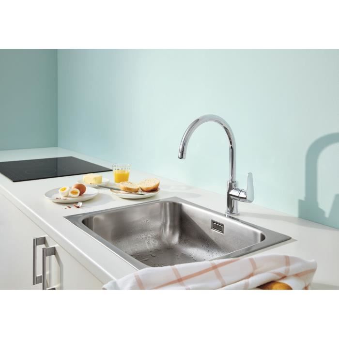 GROHE Kitchen Mixer Tap - Single-Lever - Gooseneck - Chrome - 31554001