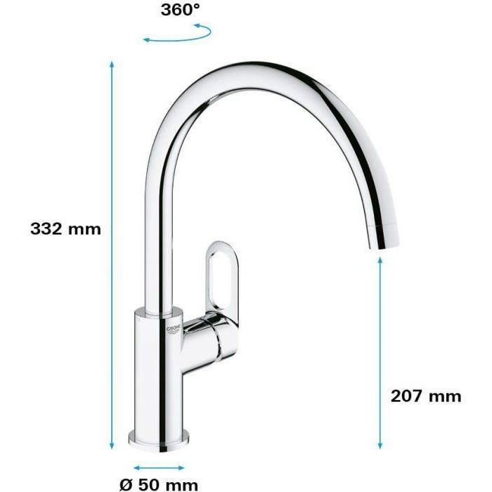 GROHE Kitchen Mixer Tap - Single-Lever - Chrome - 31555001
