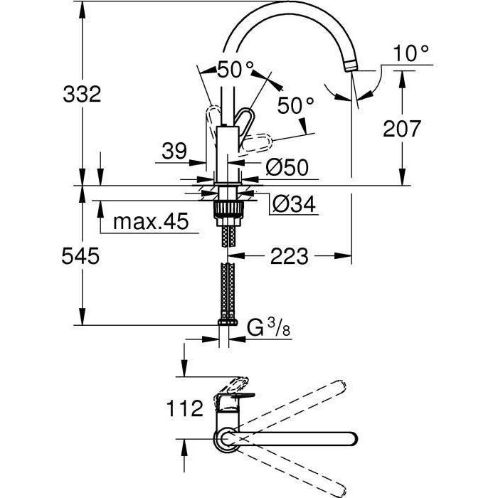 GROHE Kitchen Mixer Tap - Single-Lever - Chrome - 31555001