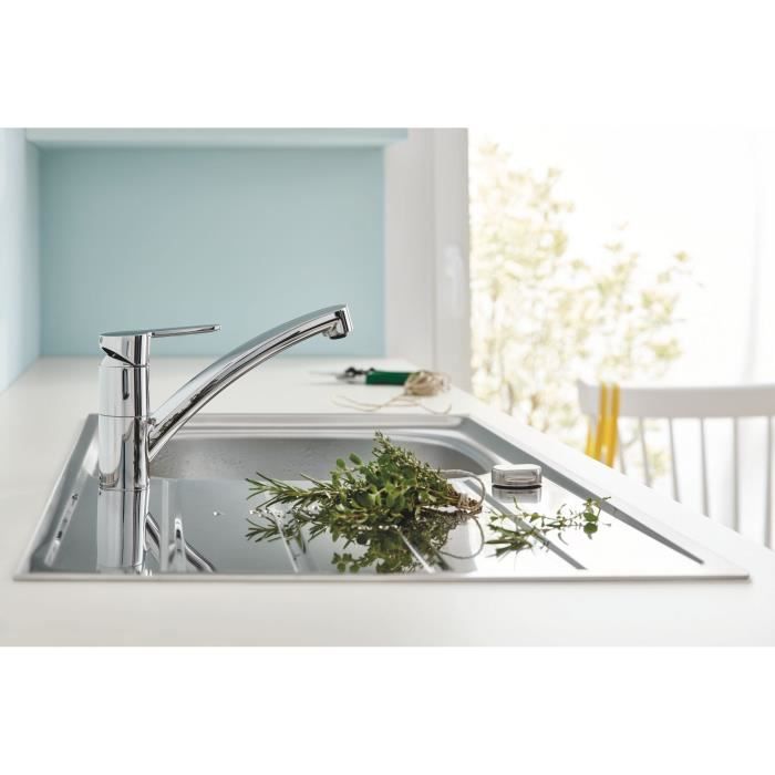 GROHE Start Eco Kitchen Mixer Tap - Chrome - Low Spout - Metal
