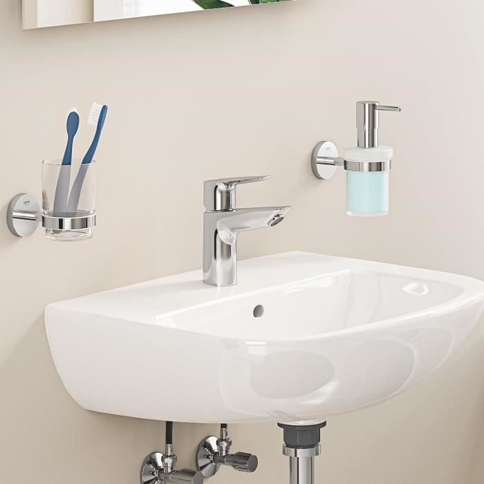 GROHE Start Edge Basin Mixer Tap, Single-Lever, Chrome, Size S, 23898001