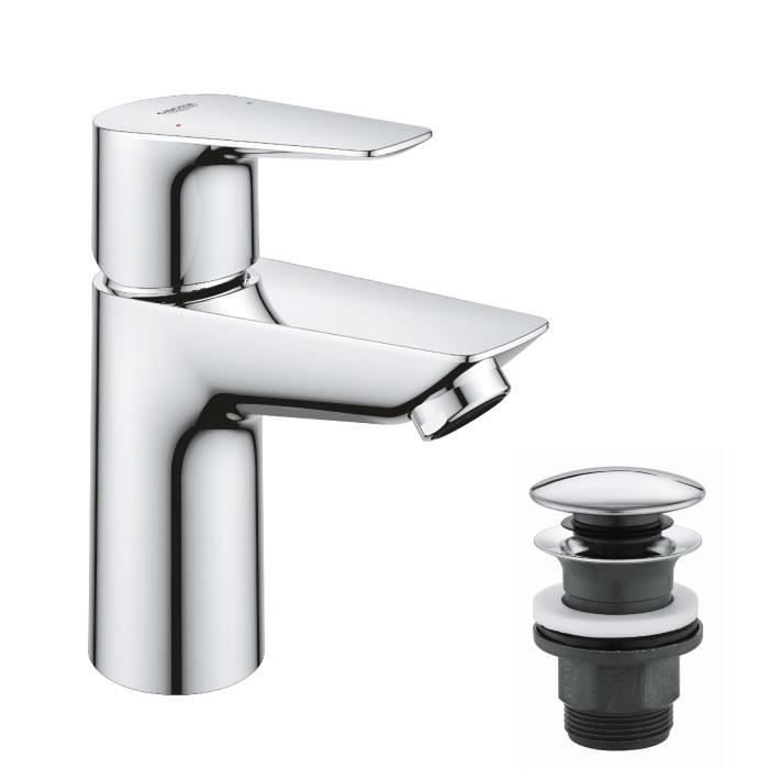 GROHE Start Edge Basin Mixer Tap, Single-Lever, Chrome, Size S, 23898001