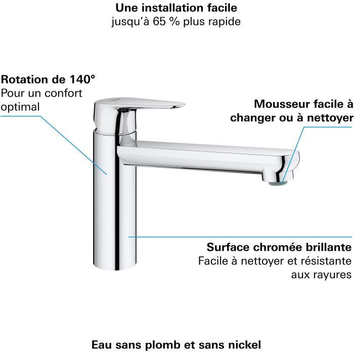 GROHE Kitchen Sink Tap - Water-Saving Aerator - Chrome - 31717000