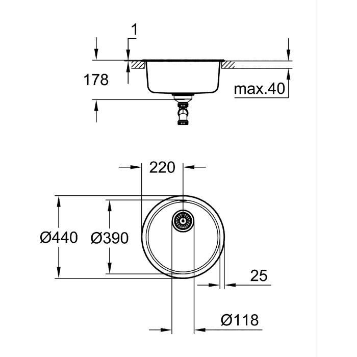 GROHE K200 Kitchen Sink - Stainless Steel - Top-Mounted 31720SD0