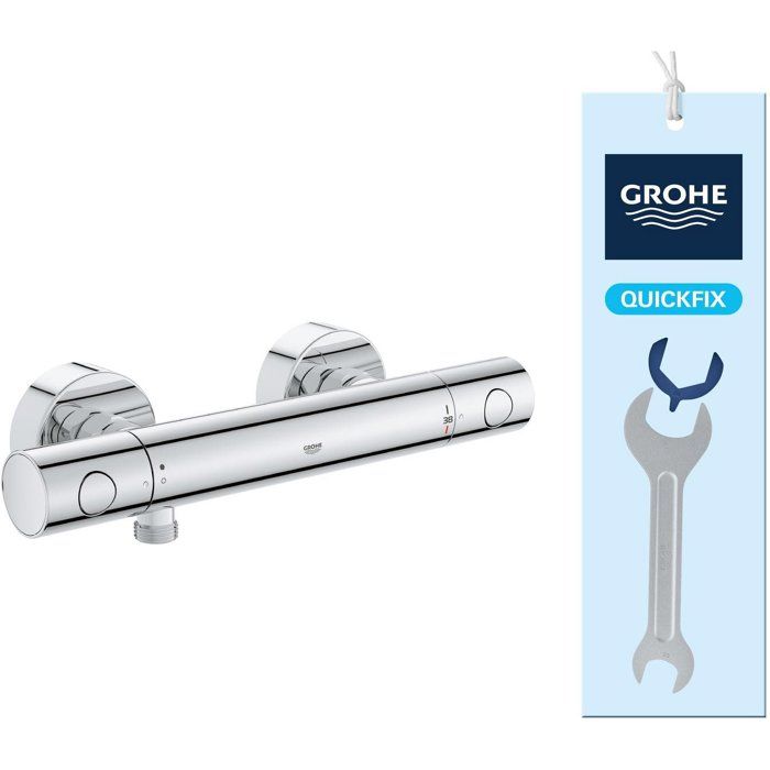 GROHE Precision Get Thermostatic Shower Mixer - Wall Mounted - Temperature Indicator - Integrated Filters