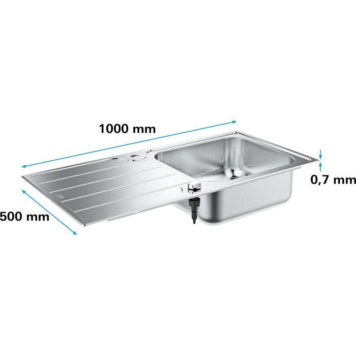 GROHE Sink - Stainless Steel - Surface-Mounted - 1000 x 500 mm - K500