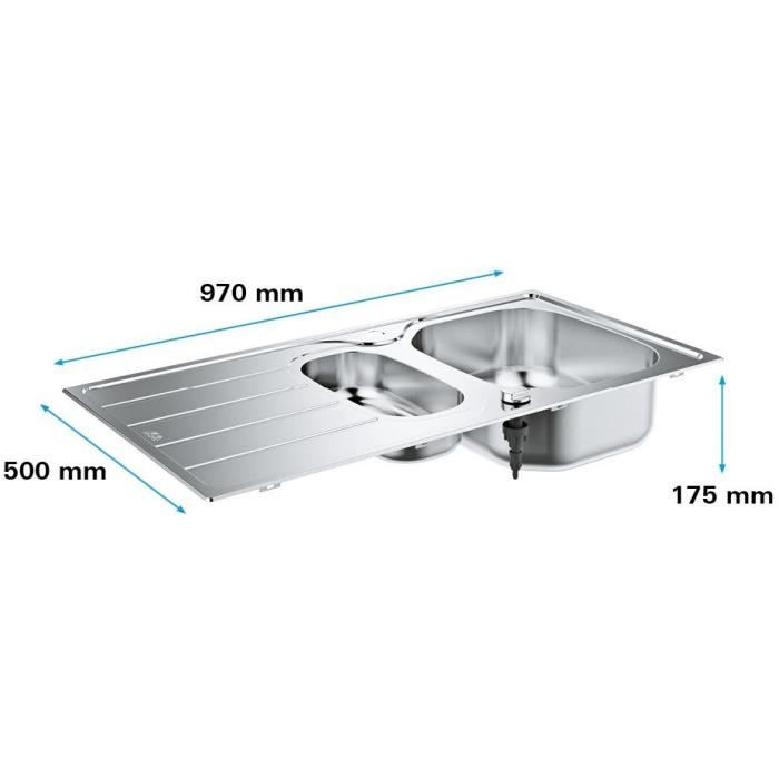 GROHE Sink - Stainless Steel - Surface-Mounted - 965 x 500 mm - K200