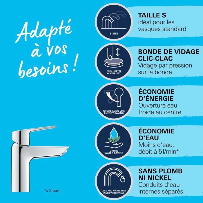 GROHE Single-Lever Washbasin Mixer - Size S