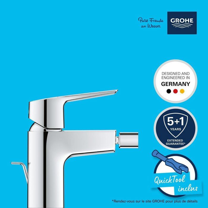 GROHE Single-lever Bidet Mixer Tap - Size S - Metal - Straight - Grey