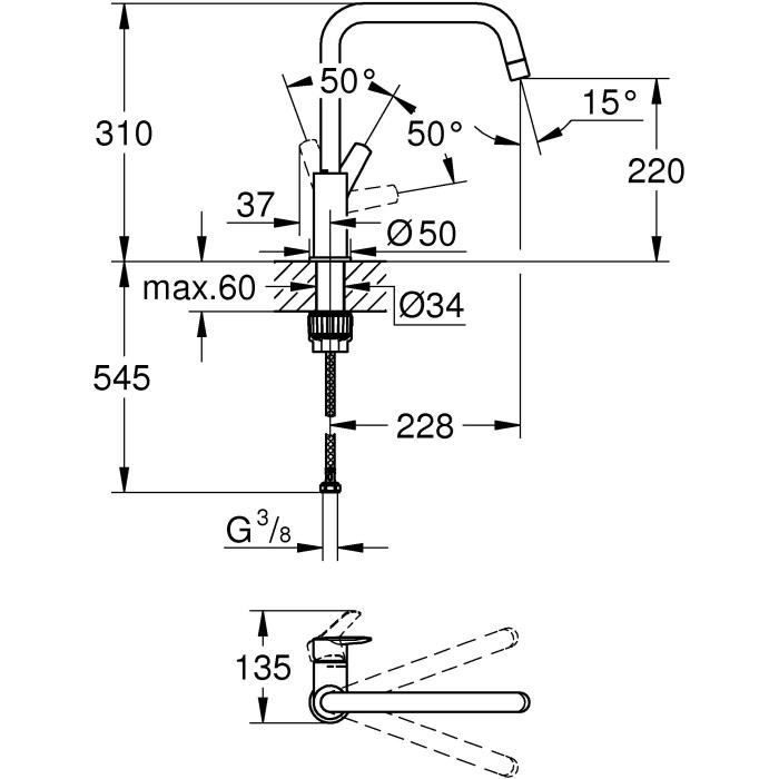 GROHE Kitchen Faucet Monocommande 49x32x9 cm - 1668 g