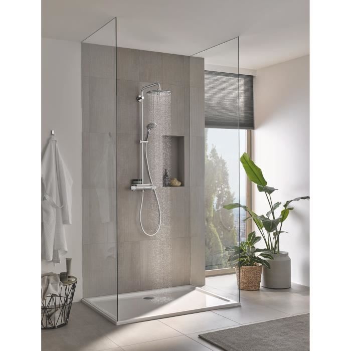 GROHE Vitalio Joy 260 Thermostatic Mixer Shower Column - Chrome - 26403002 3-jet