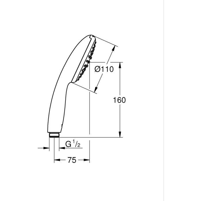 GROHE Vitalio Start 110 Shower Head 27940001 - Rain Spray - Chrome Finish