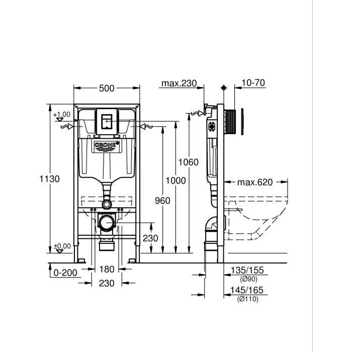 GROHE Solido 3-in-1 Toilet Pack - Installation Height 1.13 m - 38811KF0