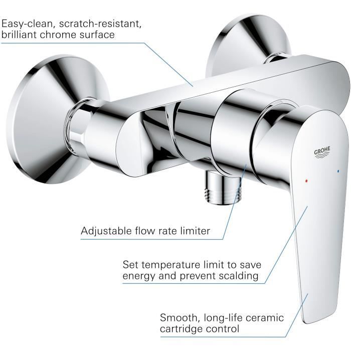 GROHE Single-Lever Shower Mixer - Chrome Finish - Water Saving