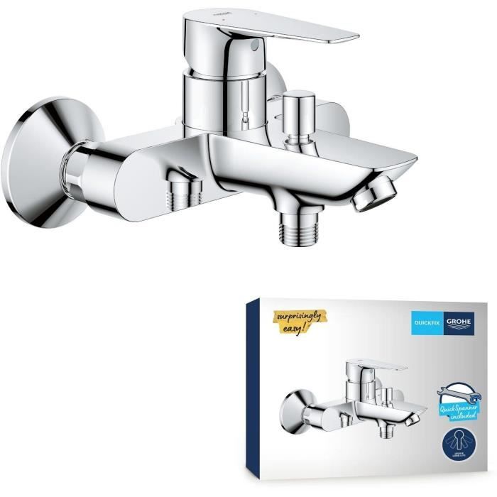 GROHE Start Edge Single-Lever Bath/Shower Mixer Tap - Chrome - Water Saving