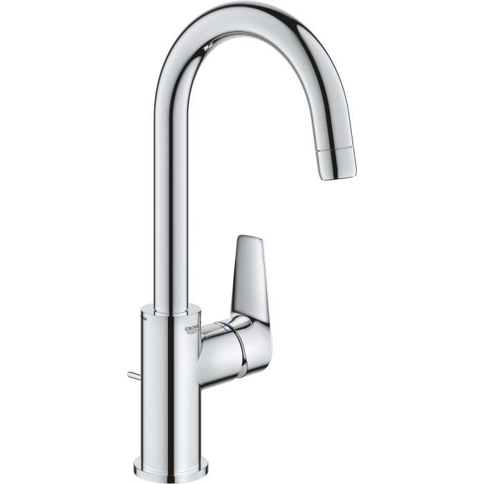 GROHE Single-Lever Basin Mixer Tap - Size L - Gooseneck - Chrome - Water Saving