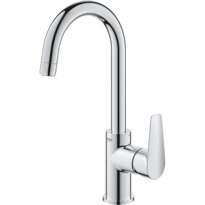 GROHE Single-Lever Basin Mixer Tap - Size L - Gooseneck - Chrome - Water Saving