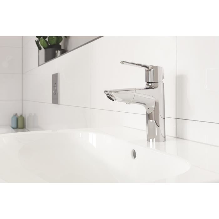 GROHE QUICKFIX Start Single Lever Bathroom Basin Mixer Tap - Pull-Out Spray Head - Chrome