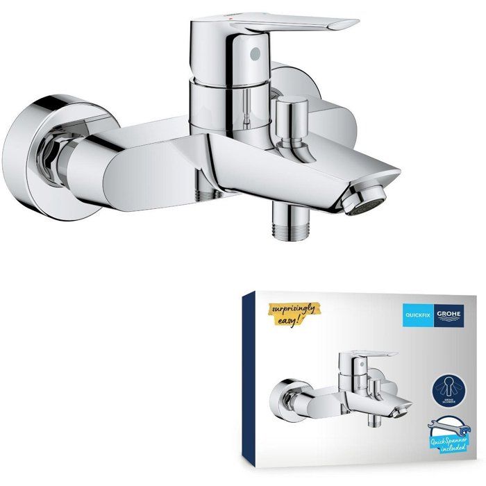 GROHE Start Bath/Shower Mixer - Automatic Diverter - Water-Saving - Chrome