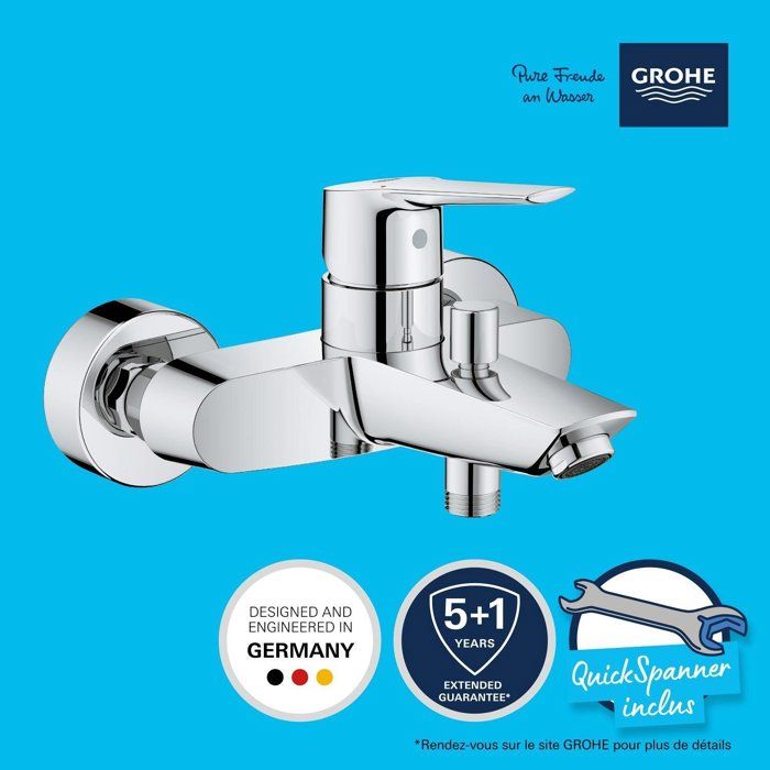 GROHE Start Bath/Shower Mixer - Automatic Diverter - Water-Saving - Chrome