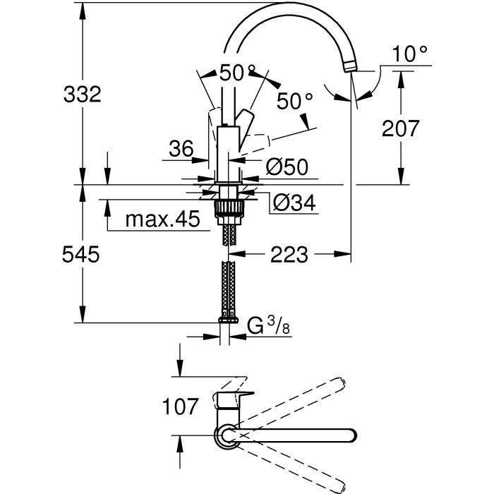 GROHE Single-Lever Kitchen Mixer Tap - Chrome