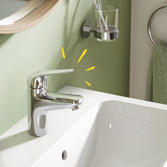 GROHE Single-lever Mixer Tap - Swift Washbasin - Chrome - Size S - Child Safety Lock