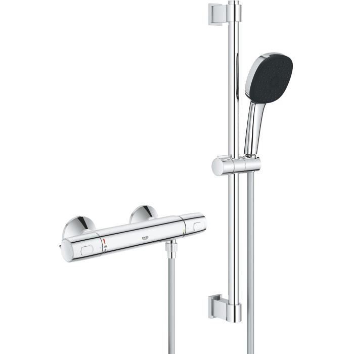 GROHE Shower Set with Thermostatic Mixer 3-Jet Head 60 cm Bar 1.75 m Hose - Model 34237003