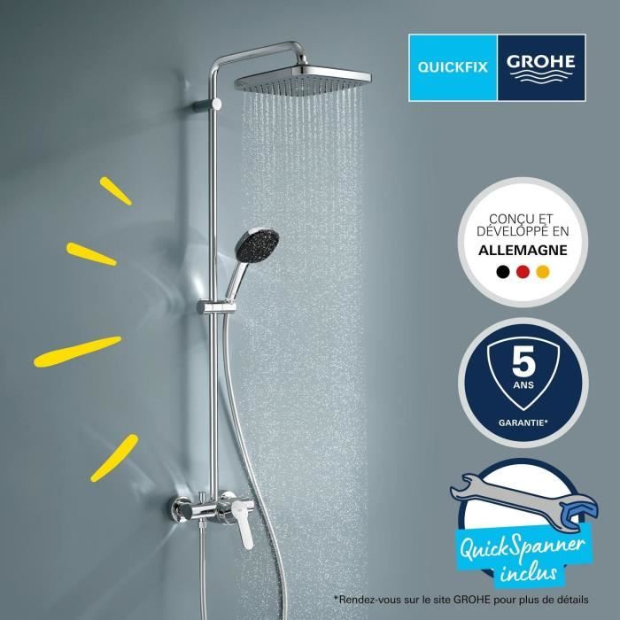 GROHE Vitalio Comfort 250 Shower Column - Single-Lever Mixer - Chrome - 26985001
