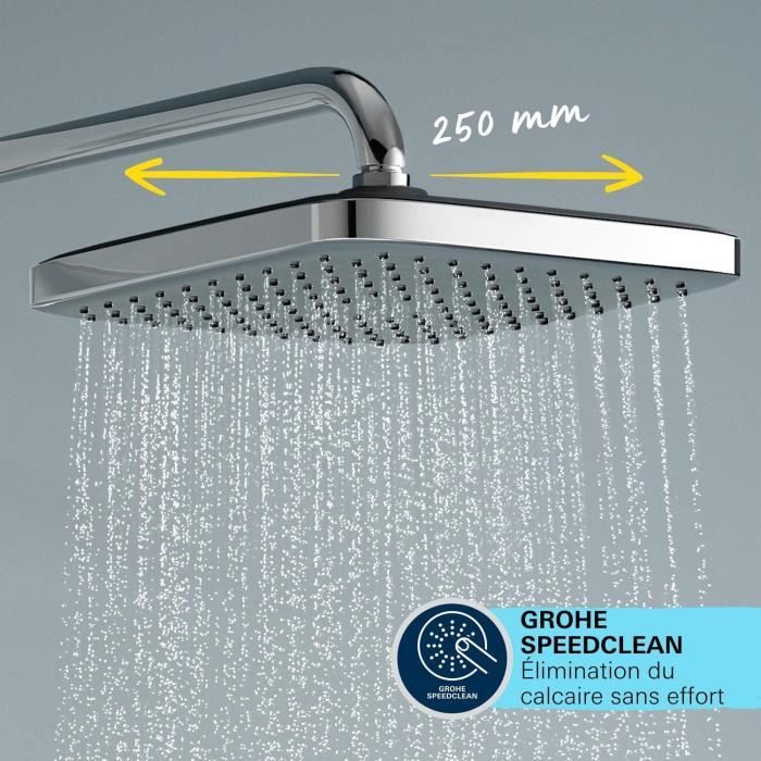GROHE Vitalio Comfort 250 Shower Column - Manual Diverter - Chrome - 26986001