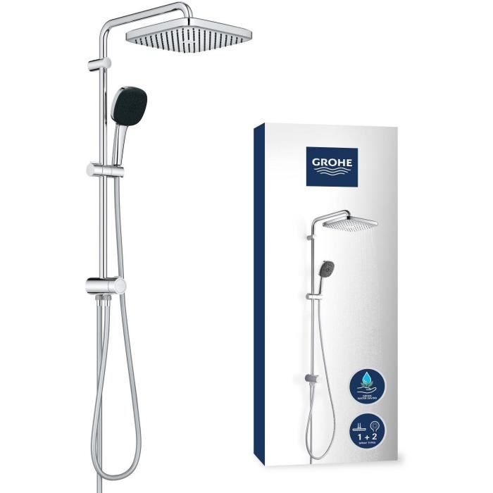 GROHE Vitalio Comfort 250 Shower Column - Manual Diverter - Chrome - 26698001