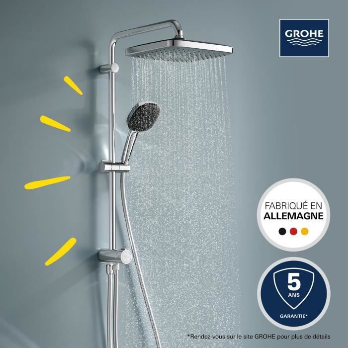 GROHE Vitalio Comfort 250 Shower Column - Manual Diverter - Chrome - 26698001