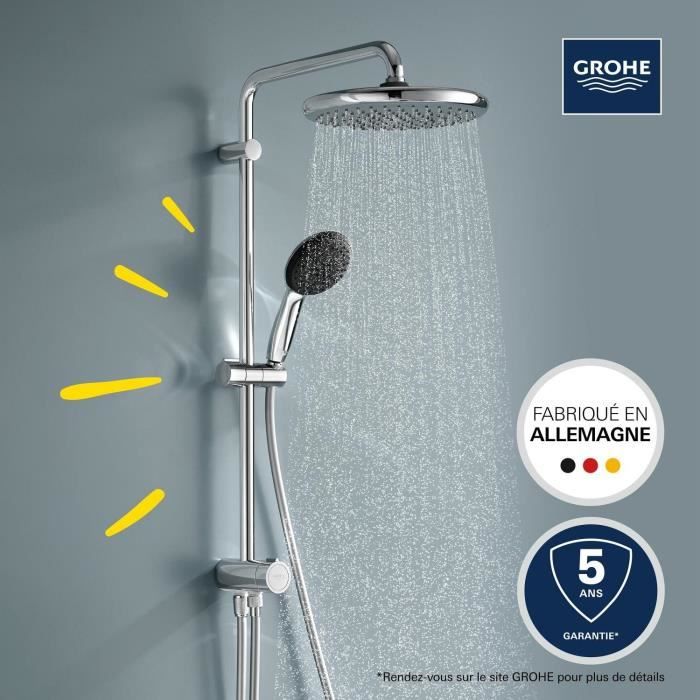 GROHE Vitalio Start System 250 Shower Column - Manual Diverter - Water Saving - Chrome - 26680001