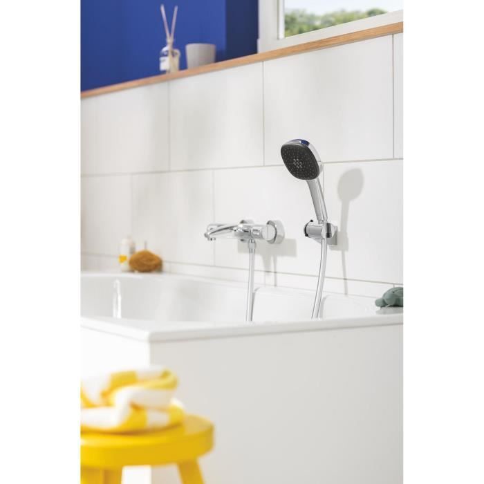 GROHE Vitalio Comfort 110 26092001 Shower Head - 3 Spray Patterns (Rain/Stimulating/Massage) - Water Saving - Chrome