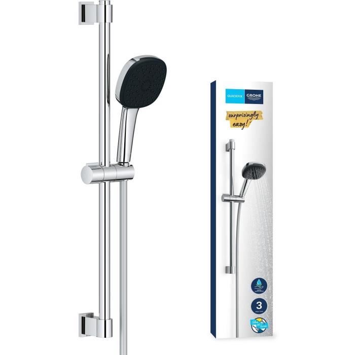 GROHE Vitalio Comfort 110 Shower Set - 3-Jet Head, Bar, Hose - Easy Selection - Water Saving