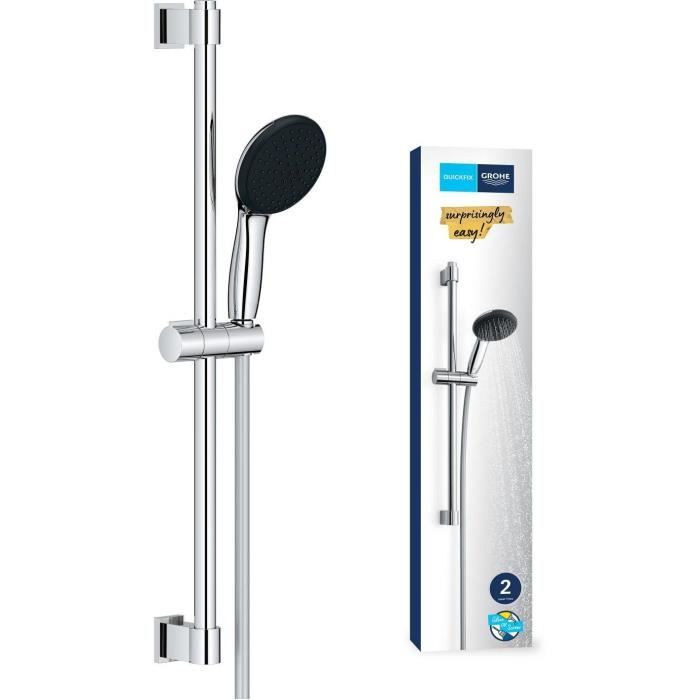 GROHE Vitalio Start 110 Shower Set - 2-Jet Head, 60 cm Bar, Hose - Water Saving - Chrome