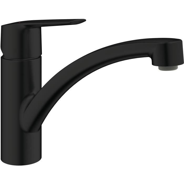 GROHE Start Kitchen Mixer Tap - Matte Black - Single-Lever - Low Spout - 140° Swivel