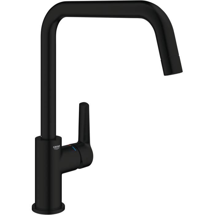 GROHE Start Kitchen Tap - Matte Black - Single-Lever - High Spout - 150° Swivel