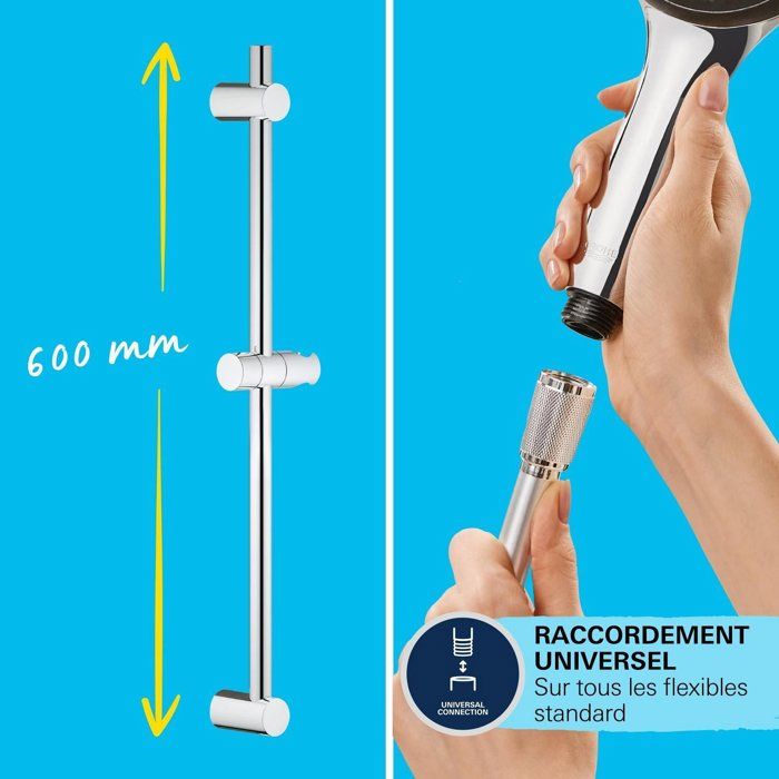 GROHE Vitalio Joy 110 Massage 3-Jet Shower Set - Smooth Hose, Anti-Twist System