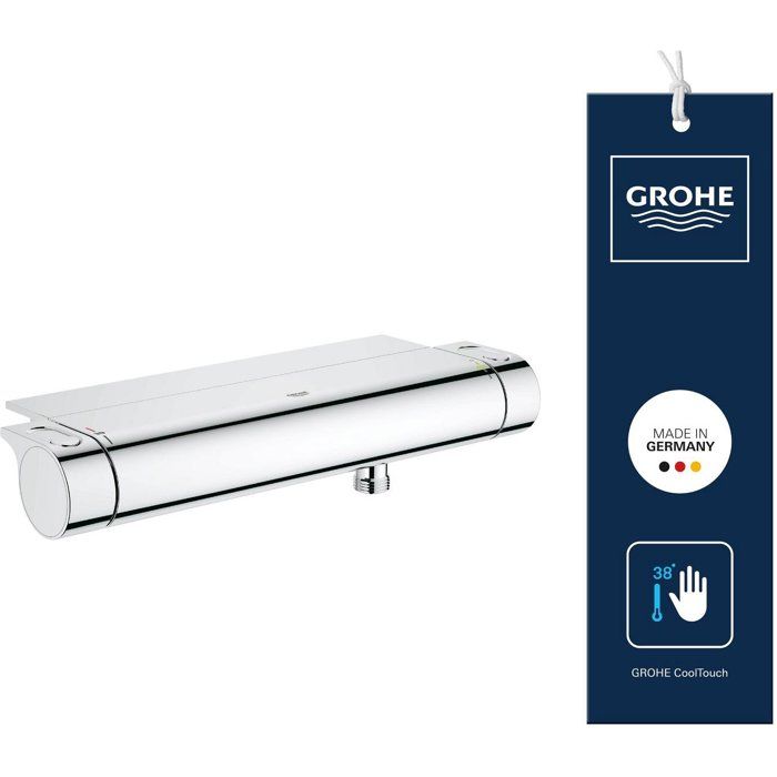 GROHE Mitigeur thermostatique douche ½ Grohtherm 2000 34469001 - Porte-savon - Limiteur de température - Economie d'eau - Chrome