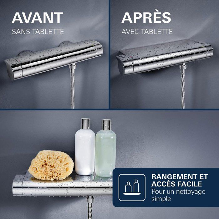 GROHE Mitigeur thermostatique douche ½ Grohtherm 2000 34469001 - Porte-savon - Limiteur de température - Economie d'eau - Chrome
