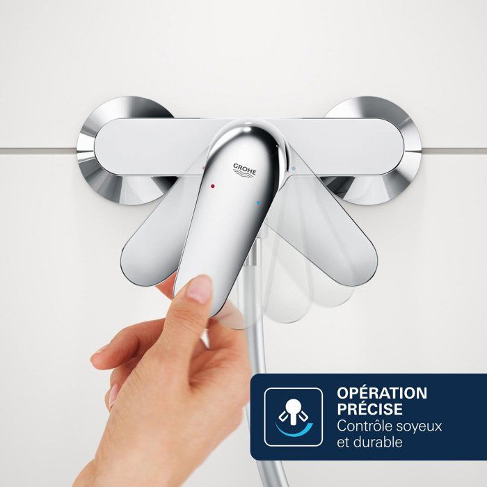 GROHE DICE Wall-Mounted Bath/Shower Mixer - Chrome