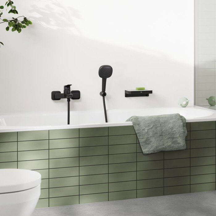 GROHE DICE Wall-Mounted Bath/Shower Mixer - Matte Black