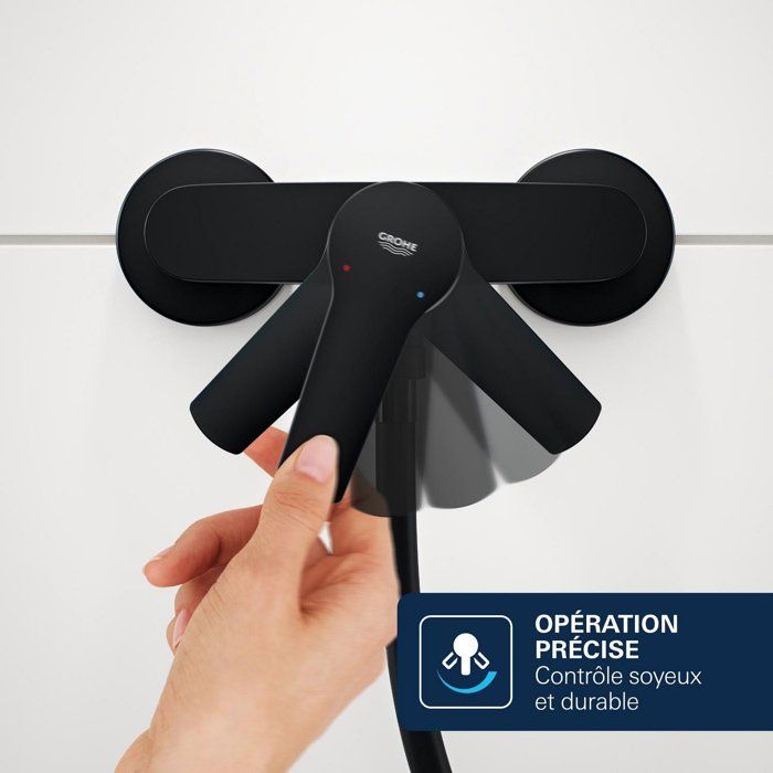 GROHE DICE Wall-Mounted Bath/Shower Mixer - Matte Black