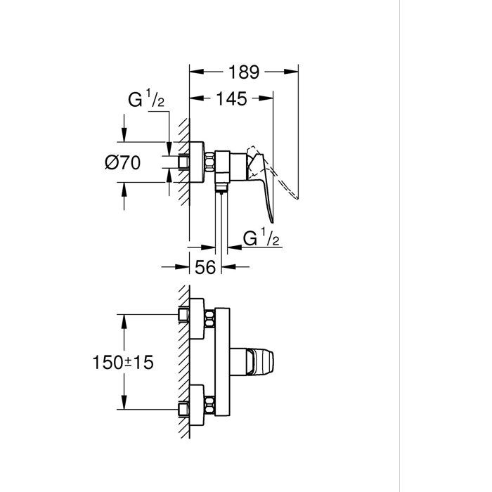 GROHE DICE Shower Mixer - Chrome