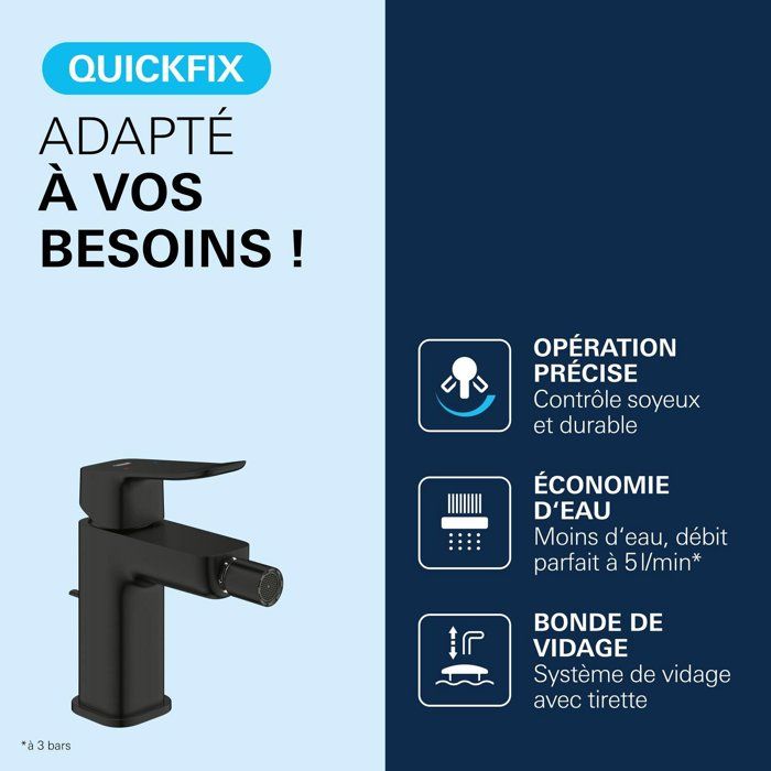 GROHE DICE Bidet Mixer Tap - Matte Black