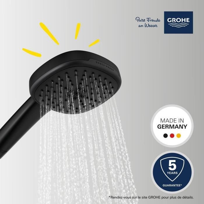 GROHE Vitalio Comfort 110 Shower Head - 2 Spray Patterns - Matte Black