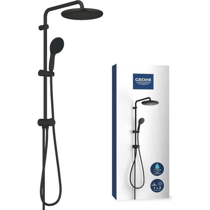 GROHE Vitalio Start System 250 Shower Column with Manual Diverter - Matte Black - 266802431