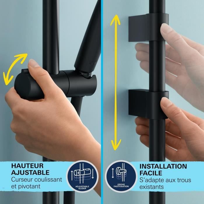 GROHE Vitalio Start 110 Shower Set - 2-Jet Shower Head - Matte Black