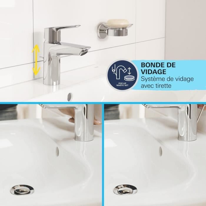 GROHE Start Single-Lever Basin Mixer Tap - Matte Black - Water Saving